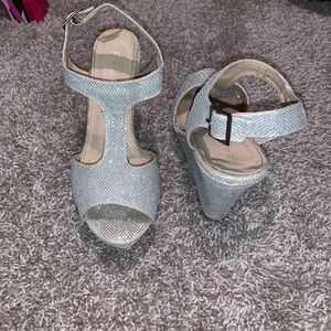 Sparkly wedge heels